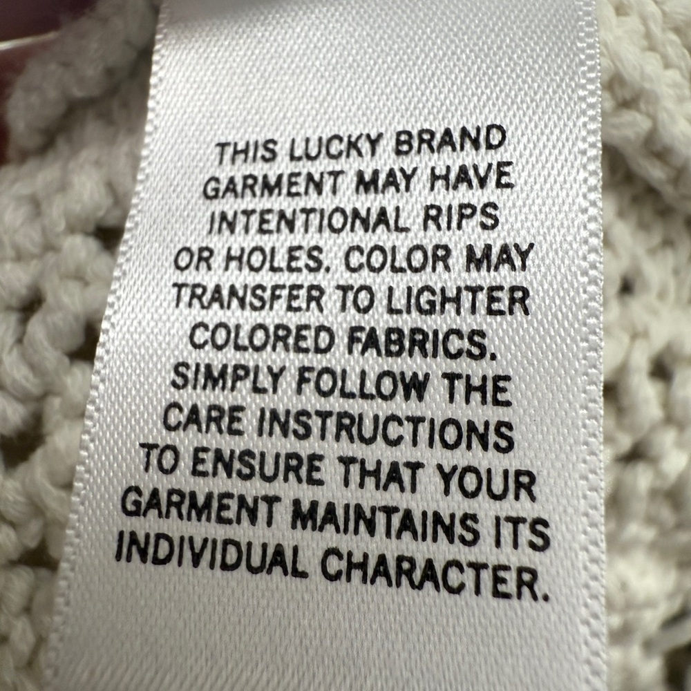 Lucky Brand Thick Cream Knit Cable Sweater perfect for spring, summer - Picture 9 of 11